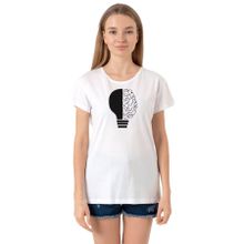 Tshirthane P21848S8641 Bisiklet Yaka Beyaz Kadın T-shirt