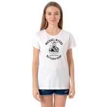 Tshirthane P21935S962 Bisiklet Yaka Beyaz Kadın T-shirt