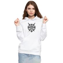 Tshirthane P21962S7184 Monogatari Anime Episode Clan Symbol 3ip Kapşonlu Kadın Beyaz Sweatshirt