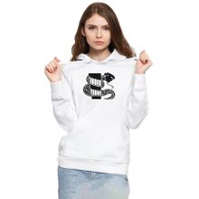 Tshirthane P22012S1875 Monogatari Anime Nadeko Snake Symbol 3ip Kapüşonlu Kadın Beyaz Sweatshirt