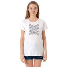 Tshirthane P22523S1075 Bisiklet Yaka Beyaz Kadın T-shirt
