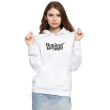 Tshirthane P22678S5749 Rurouni Kenshin Letter Logo Beyaz 3ip Kapüşonlu Kadın Sweatshirt