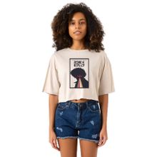 Tshirthane P22761S2884 See You In Space Cowboys Minimalist Anime Poster Bej Kadın Crop