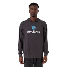 Tshirthane P22829S1957 Mr Beast Füme Kapüşonlu Erkek Sweatshirt