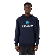 Tshirthane P22830S3335 Mr Beast Lacivert Kapüşonlu Erkek Sweatshirt