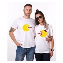 Tshirthane Pacman Kalp 2'li Sevgili T-shirt