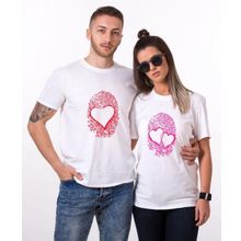 Tshirthane Parmak İzi Kalp 2'li Sevgili T-shirt
