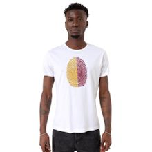 Tshirthane Parmak İzi Sarı Kırmızı Beyaz Bisiklet Yaka Erkek T-shirt
