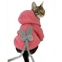 Tshirthane Pinky Rabbit Sweatshirt Kapşonlu Kedi Kıyafeti Kedi Sweatshirt
