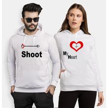 Tshirthane Shoot My Heart 2'li Sevgili Sweatshirt