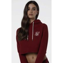 Tshirthane Siksilk Crop Bordo Kapşonlu Kadın Sweatshirt