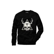 Tshirthane Skull Triangle Geyik Siyah Erkek Tshirt