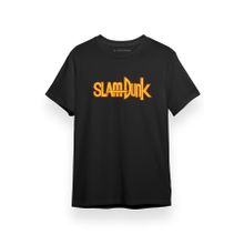 Tshirthane Slam Dunk Letter Logo Siyah Kısa Kol Erkek T-shirt