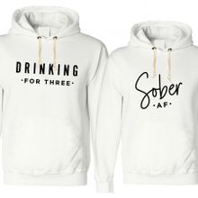Tshirthane Sober Drinking 2'li Sevgili Sweatshirt