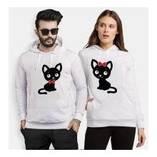 Tshirthane Tatlı Kedicik 2'li Sevgili Sweatshirt