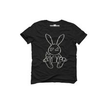 Tshirthane Tavşan Rabbit Siyah Baskılı Erkek T-shirt