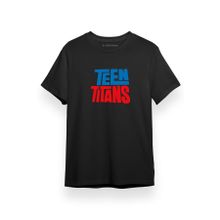 Tshirthane Teen Titans Mavi Kırmızı Yazı Siyah Kısa Kol Erkek T-shirt
