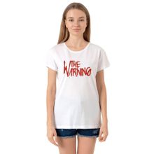 Tshirthane The Warning Logo Beyaz Kadın Bisikletyaka T-shirt