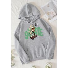 Tshirthane Unisex All Day Rabbit Baskılı Sweatshirt