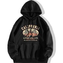 Tshirthane Unisex California Baskılı Kapüşonlu Sweatshirt
