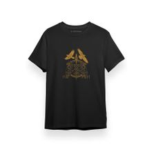Tshirthane Vikings Gungnir Runes Siyah Kısa Kol Erkek T-shirt