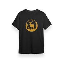 Tshirthane Wild Deer Icon Siyah Kısa Kol Erkek T-shirt