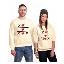 Tshirthane Xox Kalp 2'li Sevgili Sweatshirt