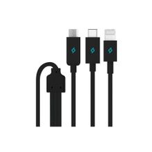 Ttec 2DK7521S Siyah Trio Type-C Lightning Micro USB 1.2 mt Şarj Kablosu
