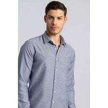 Tudors 28345 Modern Slim Fit Pamuklu Kolay Ütü Armürlü Gri Erkek Gömlek