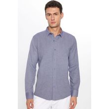 Tudors 28378 Modern Slim Fit Pamuklu Kolay Ütü Armürlü Mavi Erkek Gömlek