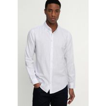 Tudors Slim Fit Uzun Kol Düğmeli Keten Erkek Gömlek