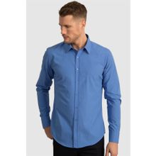 Tudors Terry Cotton Slim Fit Dar Kesim Mavi Erkek Gömlek