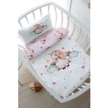 Tuğba Kuğu For Baby Serisi Gökkuşaklı Unicorn 60x100 cm Anne Yanı Beşik Nevresim Takımı