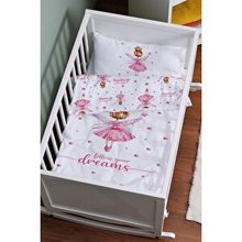 Tuğba Kuğu For Baby Serisi Topuzlu Pembe Peri 60x100 cm Anne Yanı Beşik Nevresim Takımı