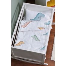 Tuğba Kuğu Iconic Serisi Renkli Dinozorlar 60x100 cm Anne Yanı Beşik Nevresim Takımı