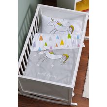 Tuğba Kuğu Pure Baby Serisi Doodle Unicorn 60x100 cm Anne Yanı Beşik Nevresim Takımı