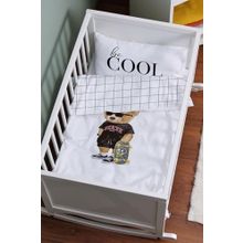 Tuğba Kuğu Pure Baby Serisi Kaykaylı Ayıcık 60x100 cm Anne Yanı Beşik Nevresim Takımı