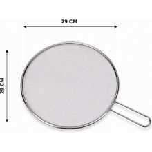 Tuğraçelik Ibico İ22-425 Lux Krom Saplı Tel Yağ Sıçratmaz - 29 cm Metal Çerçeveli 17 cm Sap- 12'li Paket