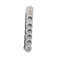 Tunçmatik +2 USB Beyaz Gri Beşli Enerji Koruma Prizi