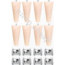 Turan Ahşap Koltuk Ayağı Ahşap Ayak 8li Set 16 cm Baza Ayağı