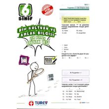 Türev Yayınları 6. Sınıf Din Kültürü ve Ahlak Bilgisi Çek Kopart Yaprak Test