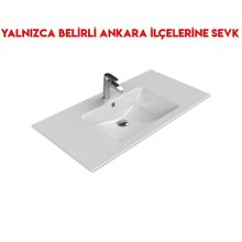 Turkuaz 050500-U 101x51 cm Cerastlye İbiza Etajerli Lavabo