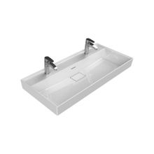 Turkuaz Seramik 100x48 cm Çift Batarya Damlalıklı Delikli Cerastyle Sharp Etajer Uyumlu Lavabo