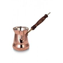 Turna Bakır TURNA1237-1 No: 2 Sultan Kırmızı Makine Dövme İnce Ahşap Kulp Cezve