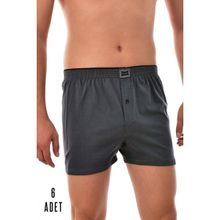 Tutku ELF568T0117CCM6 Füme 6 lı Paket Penye Düğmeli Erkek Boxer