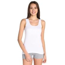 Tutku T0136B Beyaz Ribaba Geniş Askı Kadın Atlet