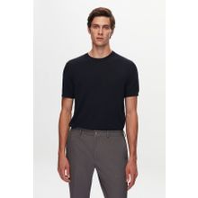 Twn 1EF060638904M Slim Fit Lacivert Düz Örgü Rayon Örme T-shirt