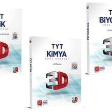 TYT Türkçe Matematik Geometri Fizik Kimya Biyoloji Soru Bankası Fırsat Seti-Çözüm 3D Yayınları