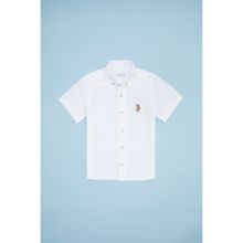 U.S. Polo Assn. 50262967-VR013 Basic Kısa Kollu Beyaz Erkek Çocuk Gömlek