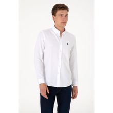 U.S. Polo Assn. 50306338-VR013 Beyaz Uzun Kollu Basic Erkek Gömlek